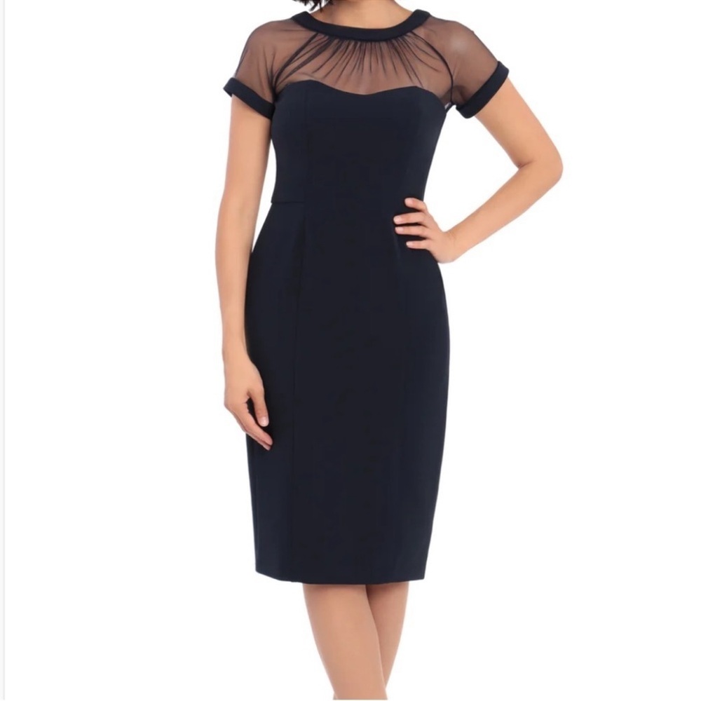 Maggy London Black Mesh Dress